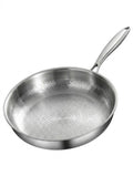 Non-Stick Titanium Coated Flat Bottom Pan, Heavy Duty Hammered Titanium Frying Pan For Home Use
