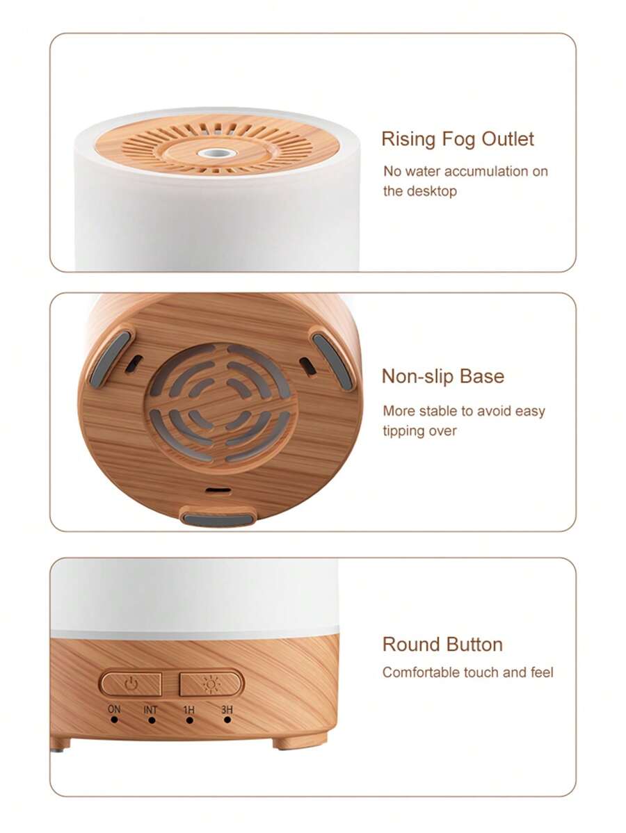 1pc 150ml 7 Colors Lighting Flame Ultrasonic Aroma Diffuser, Aromatherapy Diffuser Machine, Portable USB Essential Oil Desktop Diffuser Air Humidifier