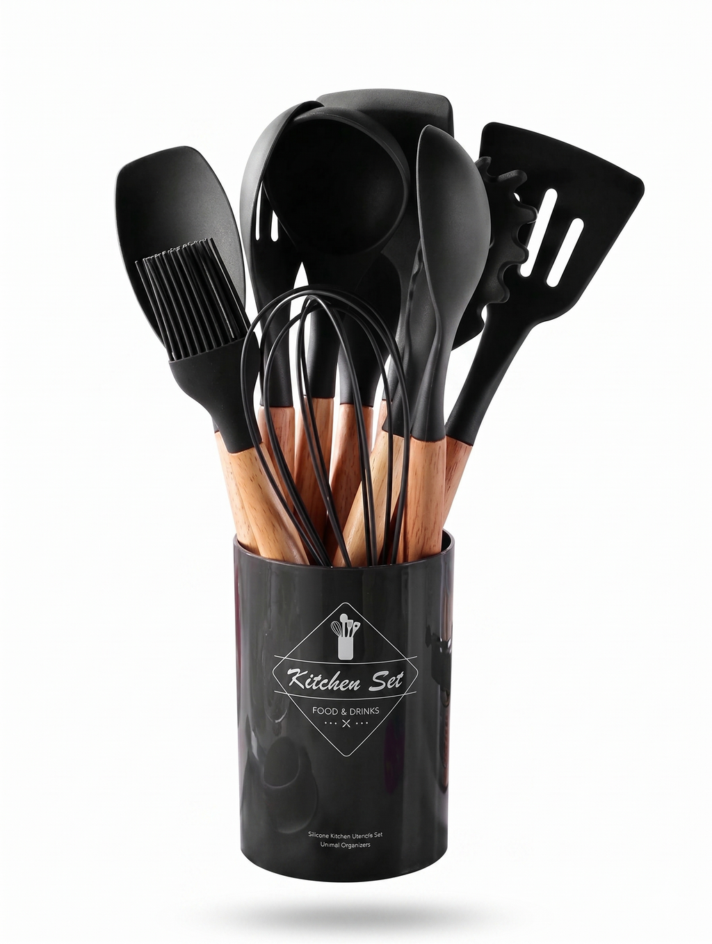 44pcs/Set Wooden Handle Silicone Kitchen Utensil Set, Heat Resistant Non-Stick Cookware, Suitable For Cooking And Baking, Ideal For Christmas