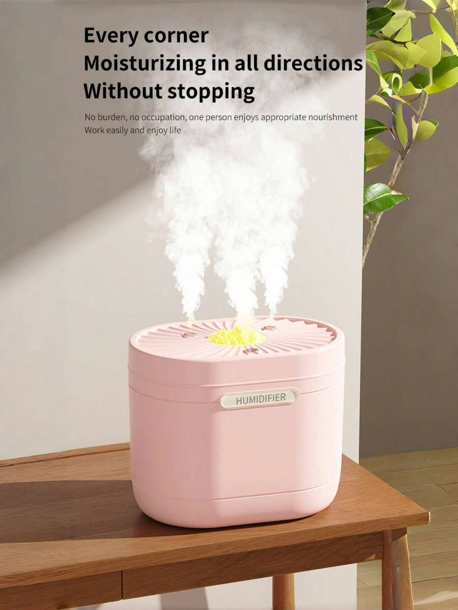 1200ml Large Capacity Humidifier, Home Aroma Diffuser, Strong Mist Aromatherapy Diffuser With LED Mood Light, Humidifies Air, Removes Indoor Odor, Nano Mist, Triple Nozzle Design, USB Powered, Suitable For Room, Office, Travel And Car, Ideal Gift For Vale
