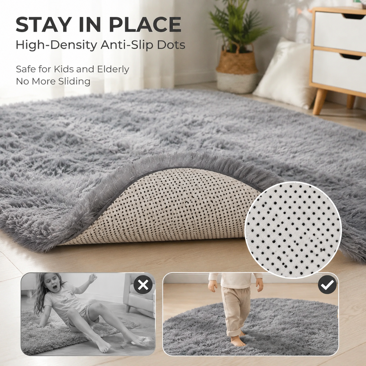 Tie-Dye Oval Plush Area Rug – Soft Thickened Carpet for Bedroom & Living Room