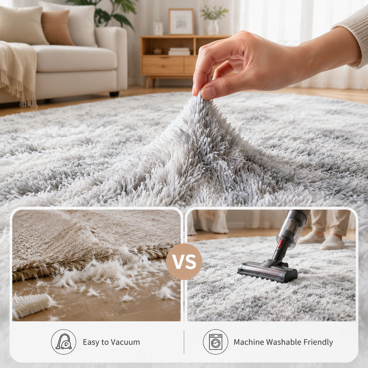 Tie-Dye Oval Plush Area Rug – Soft Thickened Carpet for Bedroom & Living Room