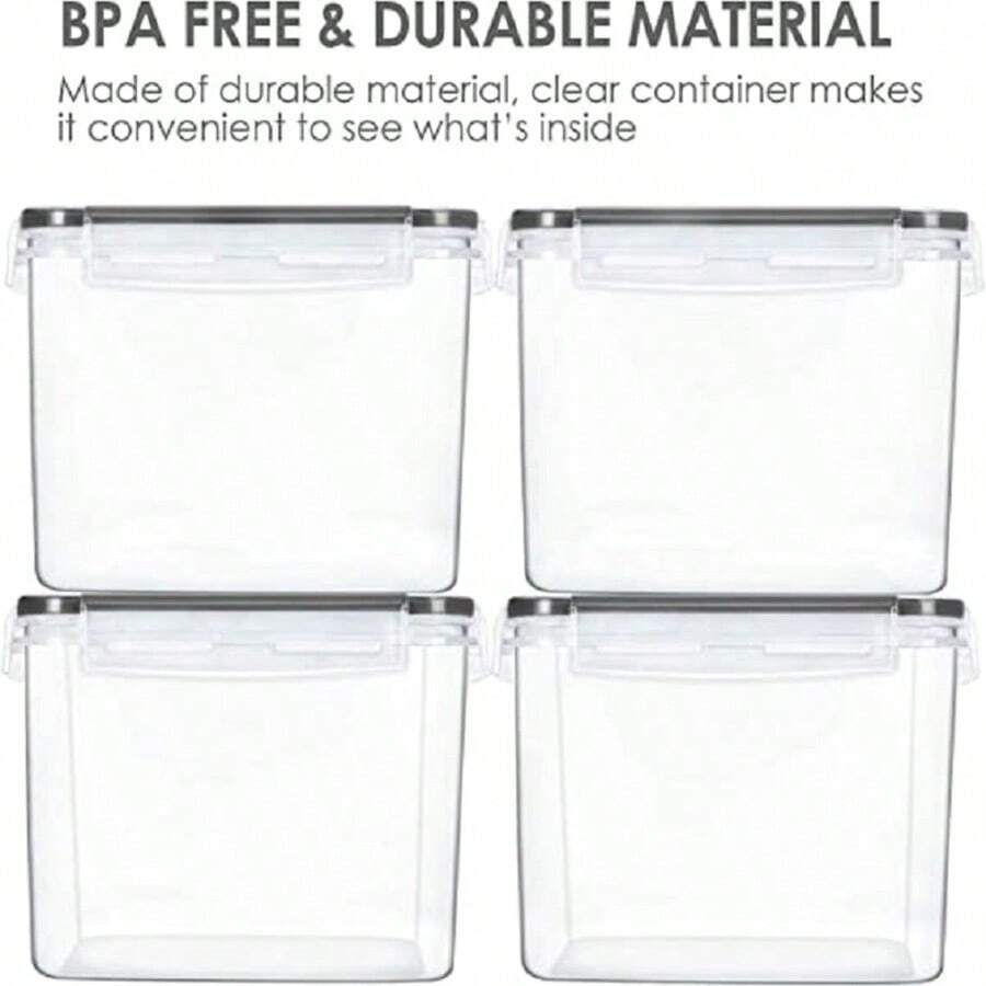 1/2/3pcs Airtight Food Storage Containers With Lids 3.6L/121.7Oz PP Material Plastic Canisters For Flour Sugar Baking Kitchen Supply