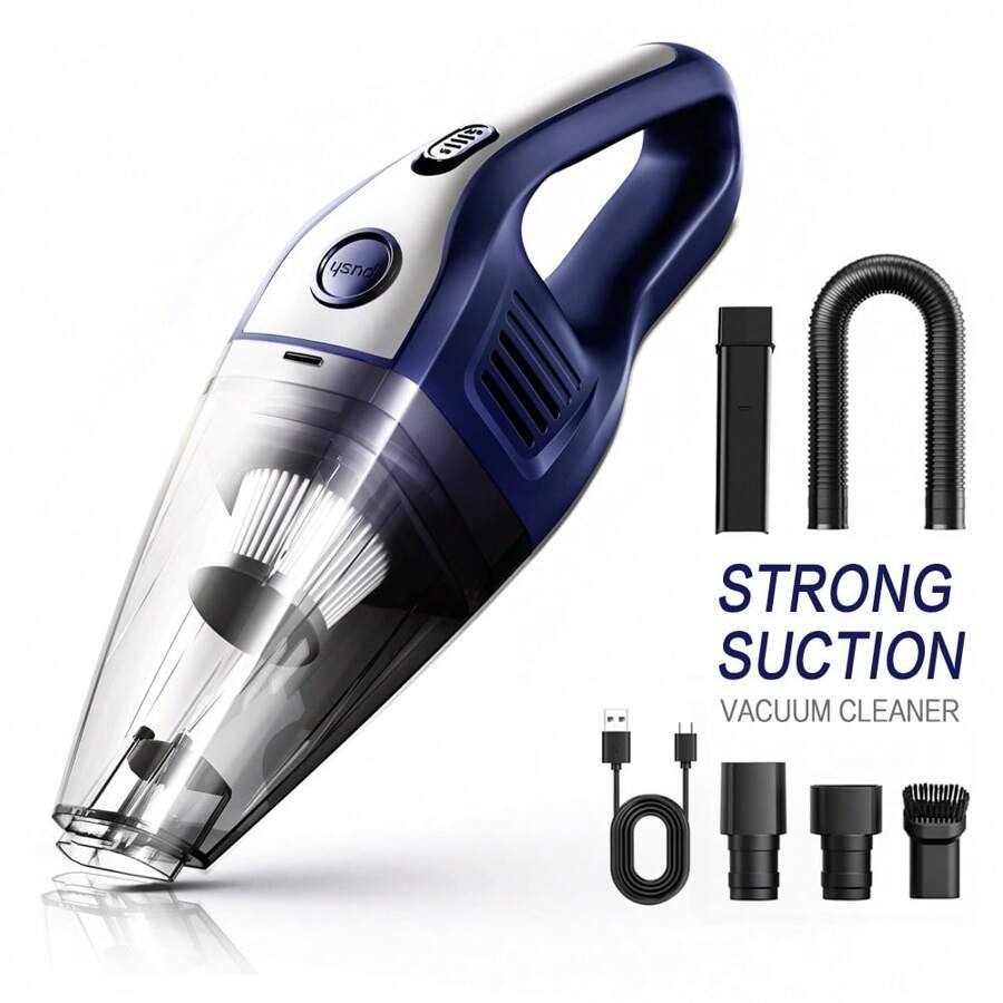 2000mAh Portable Handheld Vacuum Cleaner, Strong Suction USB Rechargeable Mini Vacuum Cleaner With Multiple Accessories, Suitable For Car, Home, Office And Crevices