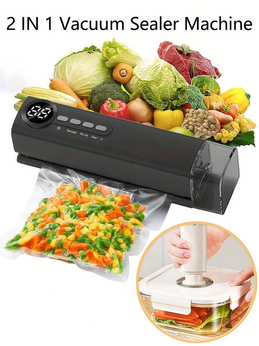 1pc 62KPa Wireless Vacuum Sealer, USB 1200mAh Rechargeable Automatic Airtight Food Vacuum Sealer With Magnetic Design, High Suction Vacuum Sealer - Easy Food Preservation, Extend Freshness - Wireless Design, Space-Saving, Convenient For Home Use