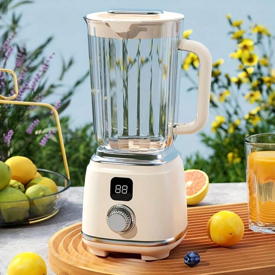 Portable USB Rechargeable Juicer, Mini Ice Crusher, With Digital Display Screen, Easy To Clean, Small Household Fruit Juicer, Suitable For Smoothies, Milkshakes, And Fresh Fruit Drinks, Fresh Juice, Perfect For Home, Office, Travel, And Fitness Enthusiast